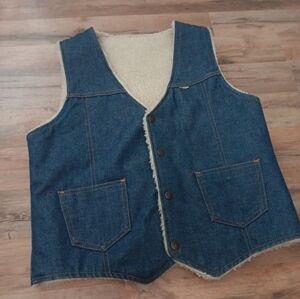 Denim Vest with Sherpa Lining Vintage Nelson Sz M